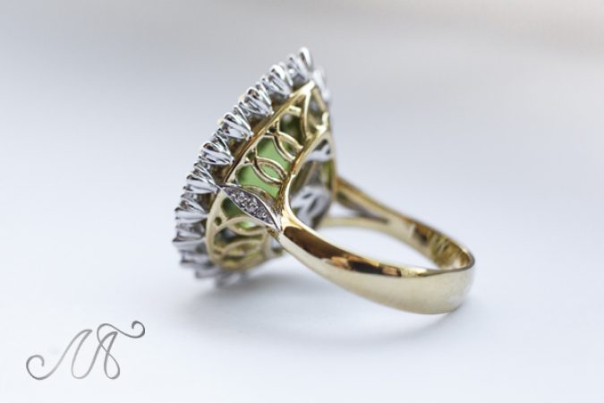Золотое кольцо Хюррем Султан с турмалином и бриллиантами